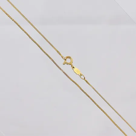 Kedja, 46cm, bredd 0,8mm, klämd länk, 21K   Vikt: 2,5 g