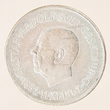 Mynt, Gustaf VI Adolf Sveriges Konung, 5 kr, Ø34mm, 1882-1962, silver 400/1000 Vikt: 18 g
