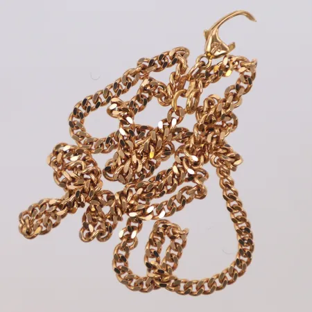 Kedja pansar, längd 51cm, trasigt lås, 18K  Vikt: 19 g