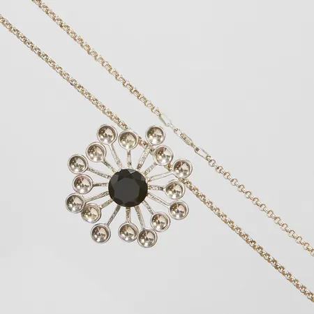Collier, sten, längd ca 80cm, bredd 2-42mm, Cecilia Collection, VJ, etui, 925/1000 silver, bruttovikt: 24,1g Vikt: 0 g