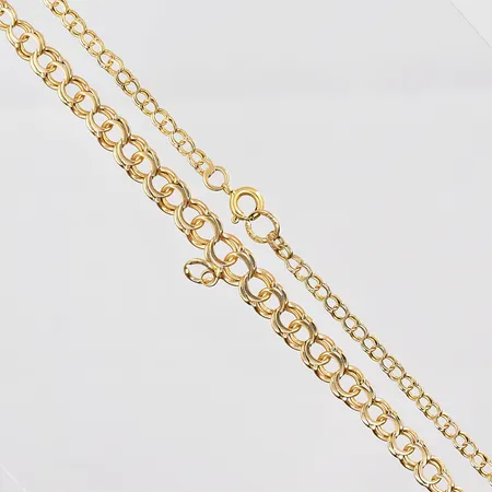 Collier Bismarck, 49cm, doserad bredd 3-6mm, berlock saknas på mitten, 18K Vikt: 8,3 g
