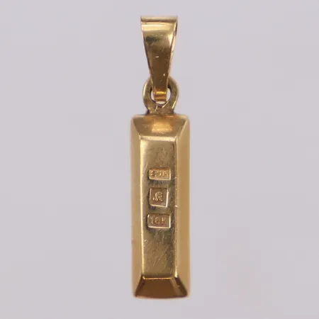 Hänge guldtacka, längd 24mm, bredd 5mm, 18K  Vikt: 3,1 g