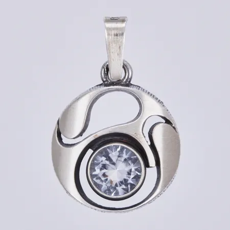 Hänge med bergskristall, Sten & Laine, längd: ca 2,5cm, bredd: ca 17mm, 925/1000, silver Vikt: 2,8 g