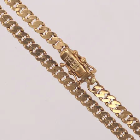 Kedja platt pansar, längd 42cm, bredd 4mm, 18K  Vikt: 15,1 g