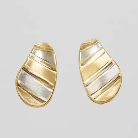 Örhängen, 18,3x10,9mm, delvis satinerade, tvåfärgade, 14K Vikt: 1,6 g
