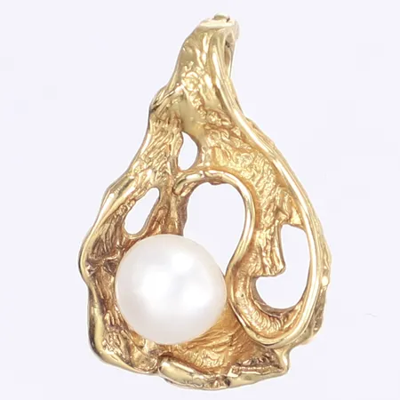 Hänge med pärla, 24x16mm, 14K Bruttovikt: 3,3g Vikt: 3,3 g