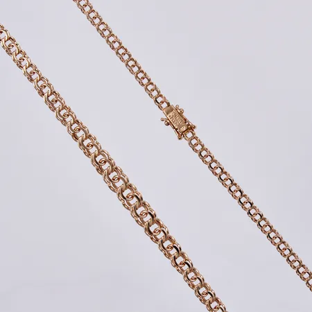 Collier, doserad Bismarck, längd: ca 46cm, bredd: ca 4-7mm, CGAB, Clareus Guldsmeds Ab, Furusund, 18K  Vikt: 16,2 g