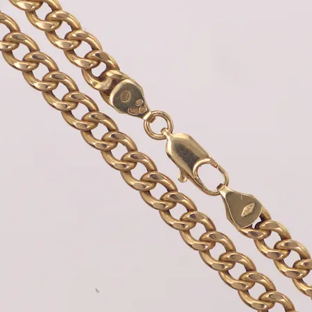 Kedja pansar, längd 56,5cm, bredd 5mm, ihålig, 14K  Vikt: 15,3 g
