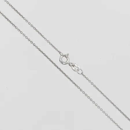 Kedja, Ankarlänk, längd: 43,5 cm, bredd: 1 mm, 18K vitguld. Vikt: 1,9 g