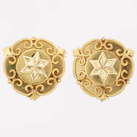 Ett par manschettknappar, Ø16mm, 18K Vikt: 5,9 g