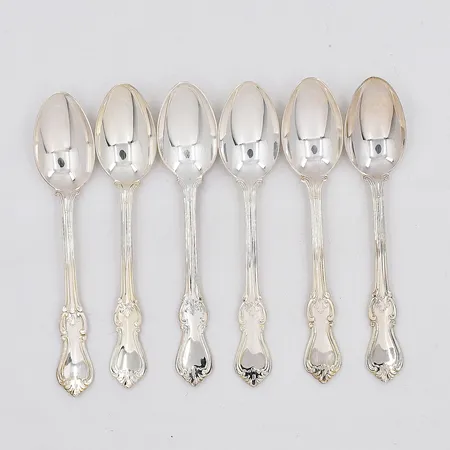 6 Kaffeskedar, modell Olga, längd 12,3cm, silver 830/1000 Vikt: 98,4 g