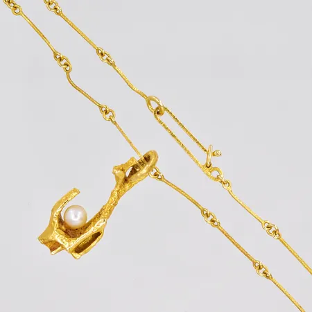 Collier, 40cm, hänge 10x28mm, Lapponia, Finland, 18K Vikt: 6,6 g