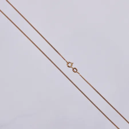 Kedja Pansar, längd: ca 42cm, bredd: ca 1,5mm, GHA, 18K  Vikt: 2,5 g