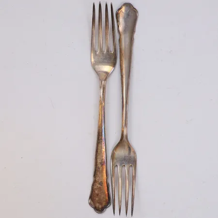 2 gafflar, längd 18cm, GAB, bruksskick, silver  Vikt: 75,8 g