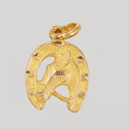 Hänge häst, ca 13 x 21mm, 18K  Vikt: 2,3 g