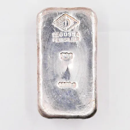 Silvertacka, Degussa, 1000g, ojämn finish, silver 999/1000 