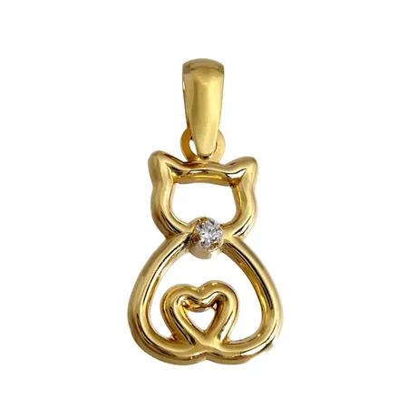 Hänge, 18K guld, Cubic Zirconia, Guldfynd (GHA) 20122750, längd inkl. ögla 18 mm, bredd 8,5 mm, fint skick, ordinarie nypris hos Guldfynd 1798 kr Vikt: 0,4 g