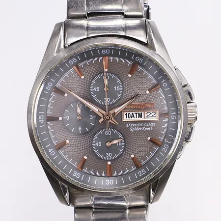 Herrur Champion Spider Sport, Ø43mm, quartz, kronograf, datum, går ej i behov av batteribyte, stållänk, box Vikt: 0 g