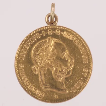 Hänge/mynt, Frans Josef 10F, år 1892, Ø18mm, 21,6K Vikt: 3,3 g