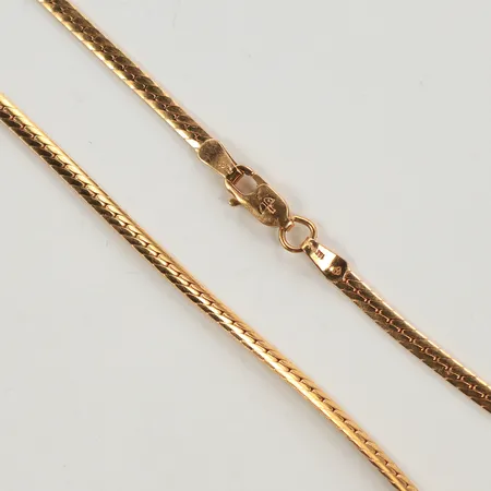 Halsband pansar halvstelt, 60cm bredd 2,5mm, 18K  Vikt: 14 g
