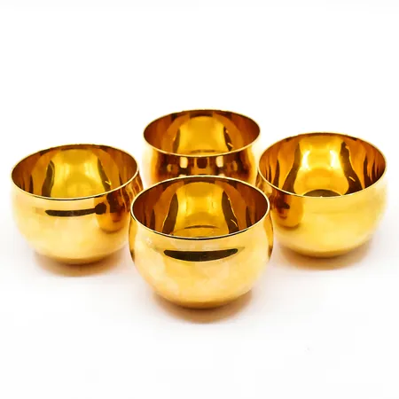 4 supkoppar mässing, Pierre Forsell, Skultuna 1607,  höjd 4cm Ø 6cm