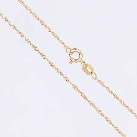 Halskedja Singapore, 41cm, bredd 1mm, 18K Vikt: 1,3 g