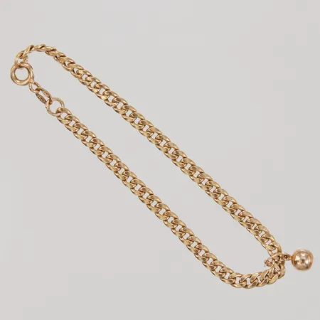 Armband Pansar, 17cm, bredd 3,6mm, ihålig, berlock med knuten ögla, 18K,  Vikt: 3,2 g