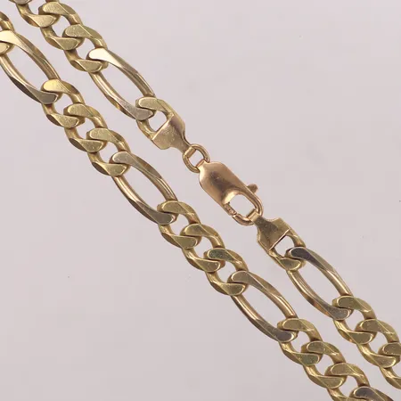 Kedja figaro, längd 60,5cm, bredd 8mm, 18K  Vikt: 83,7 g