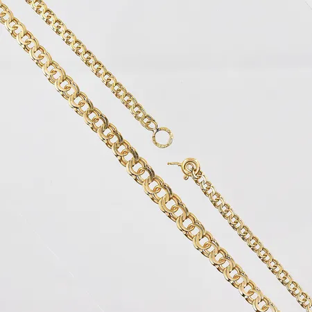 Collier Bismarck, 45cm, doserad bredd 3,5-6mm, trasigt lås, 18K Vikt: 13,8 g