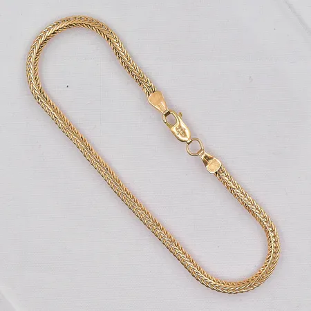 Armband Rävsvans, 18,5cm, bredd 3mm, 18K Vikt: 3,9 g