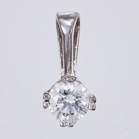 Hänge vitguld med diamant ca 1x0,23ct, längd: ca 1cm, bredd: ca 5mm, 18K Vikt: 0,5 g