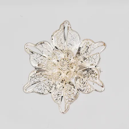 Brosch blomma, Ø 28mm, silver 835/1000 Vikt: 3,3 g