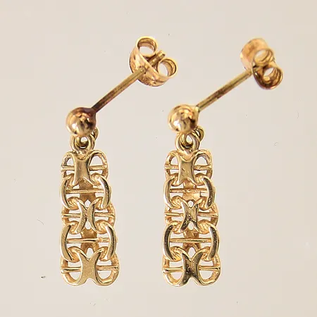 Ett par örhängen, doserad X-länk med stav, 20x6mm, 18K Vikt: 1,9 g