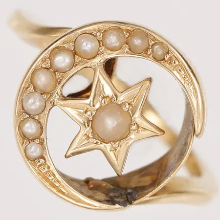 Ring med mabépärlor, stl 15, 18K Vikt: 3,1 g
