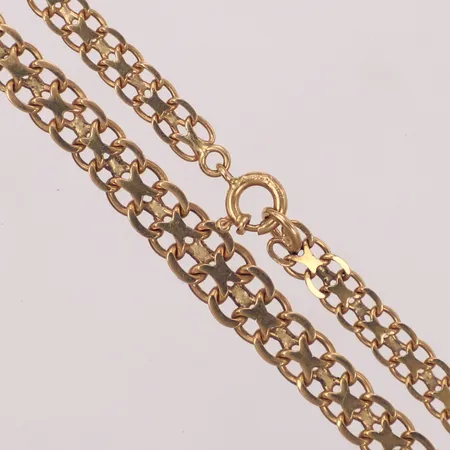 Collier doserad x-länk, längd 43,5cm, bredd 4-6mm, 18K  Vikt: 11,8 g