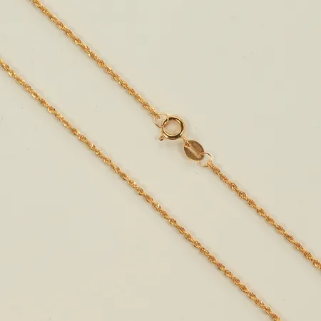 Halskedja, längd 44cm, bredd ca 1mm, 18K Vikt: 0,5 g