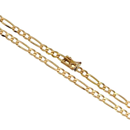 Halskedja Figaro, 18K guld, längd knäppt 47,5 cm, bredd 3 mm, fint skick Vikt: 8,6 g
