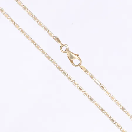 Halskedja, 59cm, bredd 2mm, trefärgat, buckligt, slitage, 14K Vikt: 5,1 g