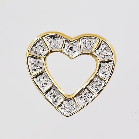 Hänge hjärta, diamanter ca 0,05ctv, 12,5x13,5mm, GFAB, 18K Vikt: 1,2 g