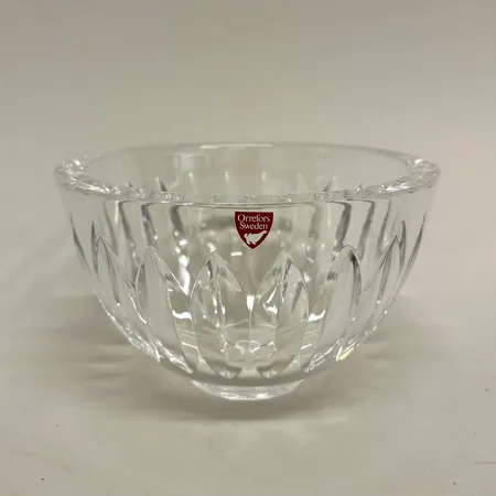 Skål, höjd 10cm, Ø16,5cm, modell 4197-12, design Sven Palmqvist, Orrefors, kristall, etikettmärkt, originalask Skickas med paket.