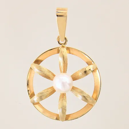 Hänge med odlad pärla, 30x20mm, 18K  Vikt: 1,7 g