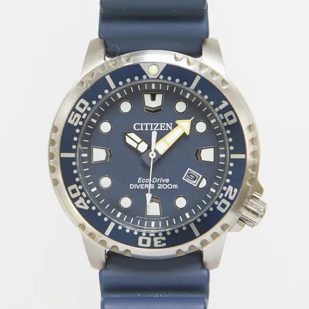 Herrur Citizen Eco-Drive Promaster, stål, quartz, 44,1mm, ref: E168-S126134, snr: 232050238, datum, klippt gummiband, bygelspänne, inga tillbehör. 