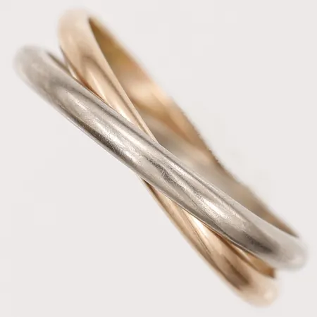 Pusselring, stl 18¼, rödguld/vitguld, 18K  Vikt: 3,7 g