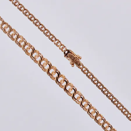 Collier, doserad Bismarck, längd: ca 46,5cm, bredd: ca 4-6mm, LBA, Alms Guld Lennart Alm, Kungsör, år 1967, 18K  Vikt: 16,9 g