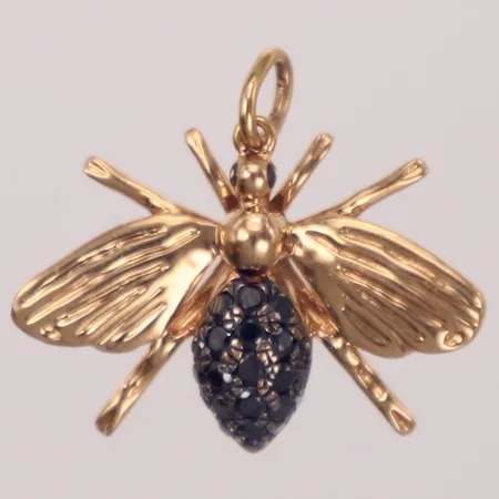 Hänge, fluga, med svarta diamanter ca 0,30ctv, The Falsterbo pendant, Ebba Brahe jewellery, 22x20mm, roséguld, 18K Vikt: 2,7 g