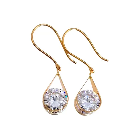 Örhängen, 18K guld, Cubic Zirconia, Guldfynd (GHA) 20004658, total längd 27 mm, bredd 7 mm, fint skick, stenar utan anmärkning, ordinarie nypris hos Guldfynd 3398 kr Vikt: 1,8 g