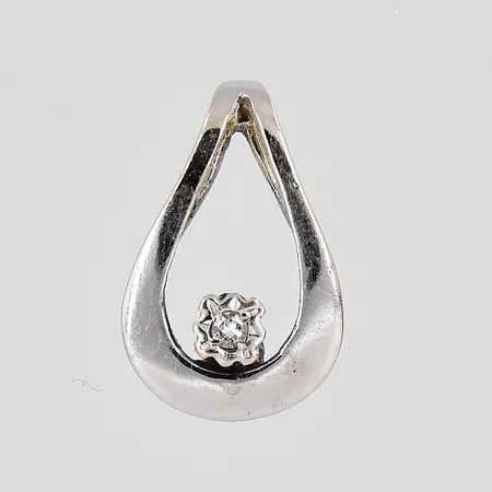 Hänge vitguld, diamant 0,01ct, 8,5x12,5mm, 18K Vikt: 0,7 g