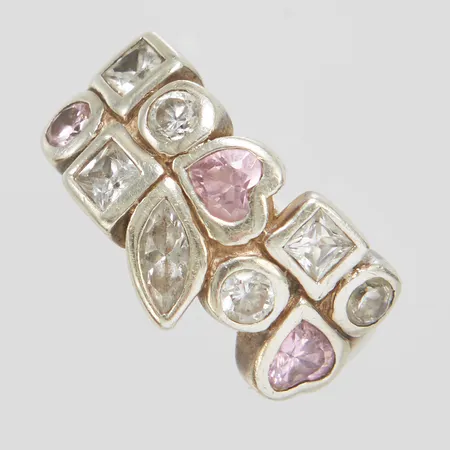 Ring, stenar, stl 16, bredd 3-11,5mm, GHA, skev skena, 925/1000 silver Vikt: 7,3 g