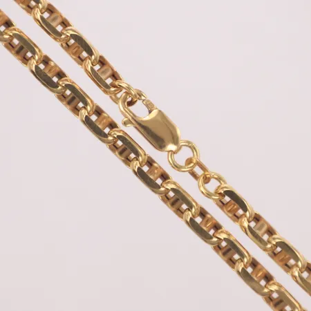 Collier, längd 45,5cm, bredd 4,5mm, ihålig, 18K  Vikt: 12,2 g