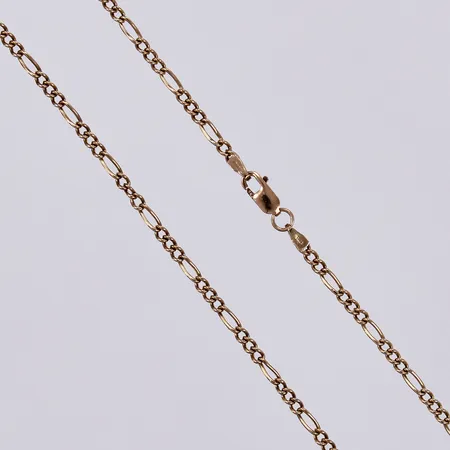 Kedja Figarolänk, längd: ca 48cm, bredd: ca 2,5mm, 9K  Vikt: 2,4 g